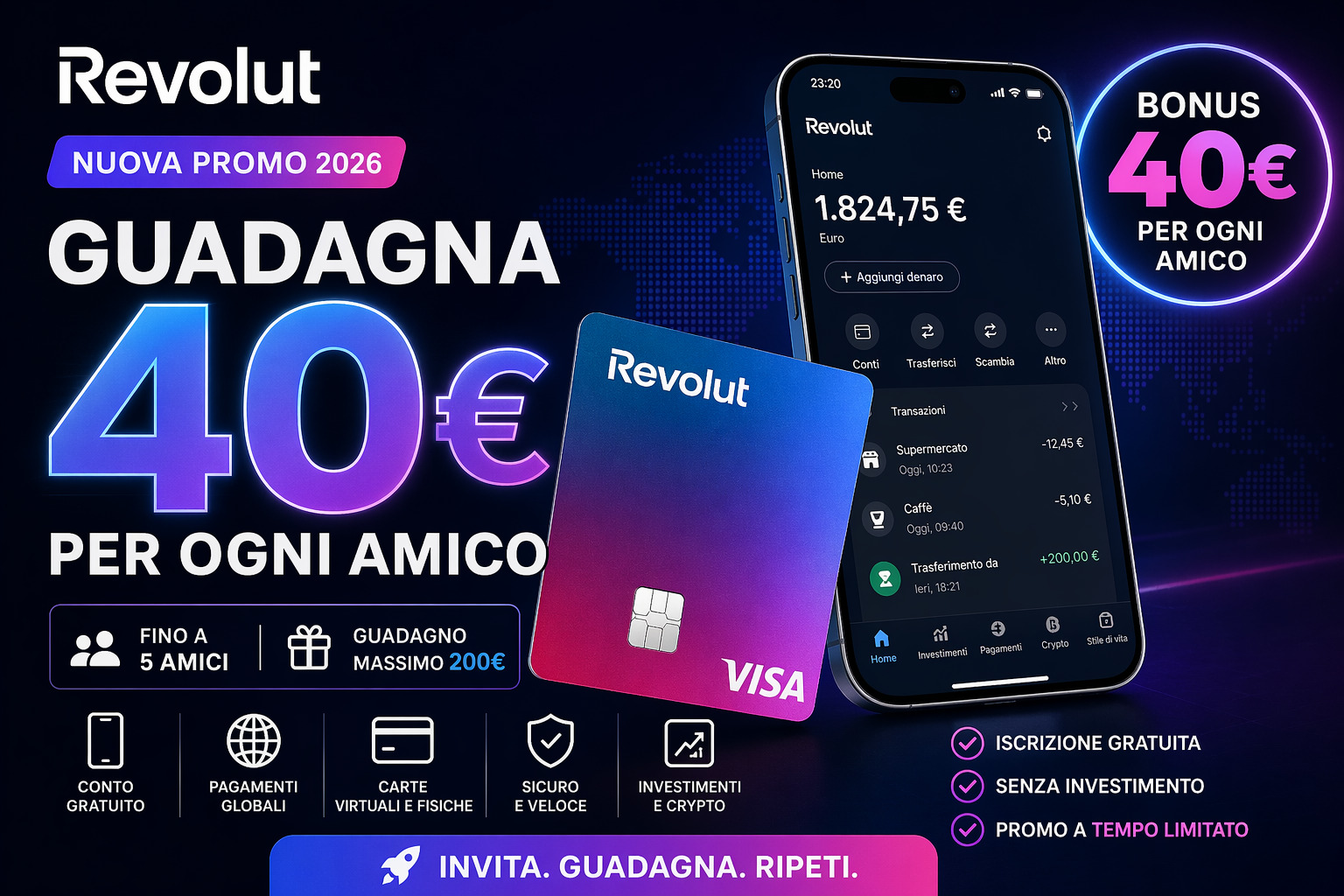 Bonus Revolut 40 euro 2026